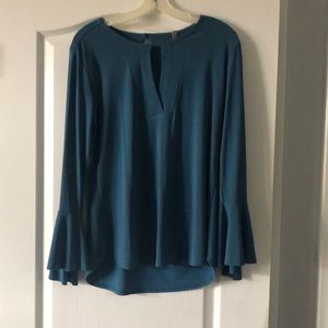 Nylon tunic top from Last Tango. Size small in Teal.